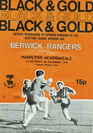 Berwick Rangers 1979 programme Berwick Rangers 1979 programme